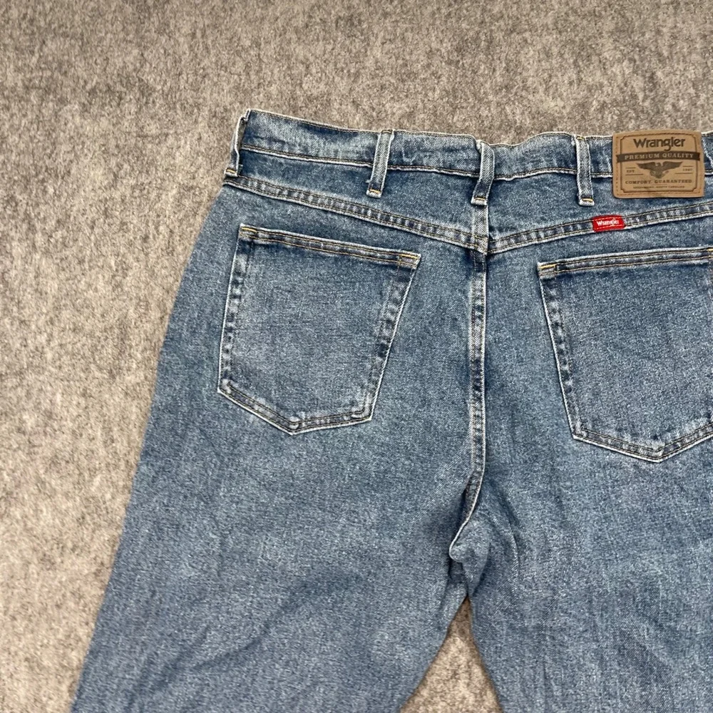 Wrangler Jeans Mens 35x32 Five Star Premium Regular Fit Flex Medium Wash Blue